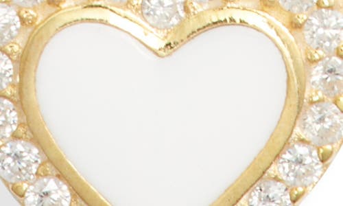 Shop Shymi Everyday Pavé & Enamel Heart Pendant Necklace In Gold/white