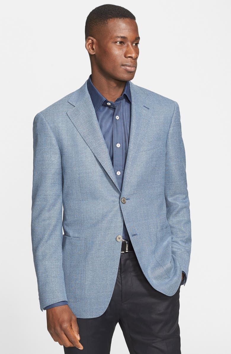 Canali Classic Fit Hopsack Wool Blazer | Nordstrom