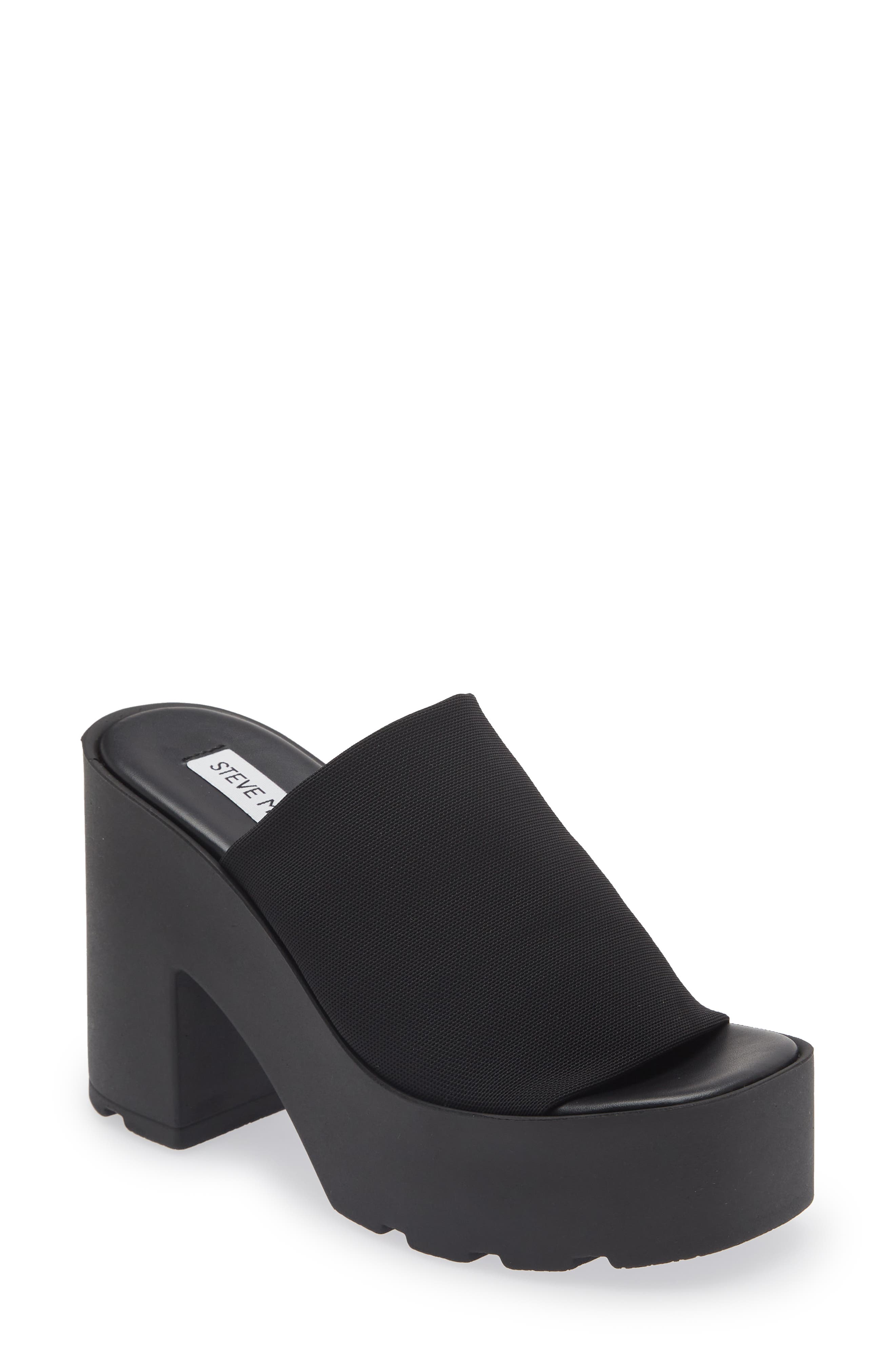 steve madden sunnyside black leather
