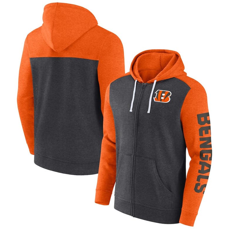 Fanatics Branded Heather Charcoal Cincinnati Bengals Down And Distance Full-zip  Hoodie