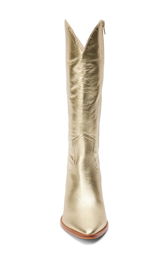 Shop Matisse Addison Pointed Toe Western Boot In Gold