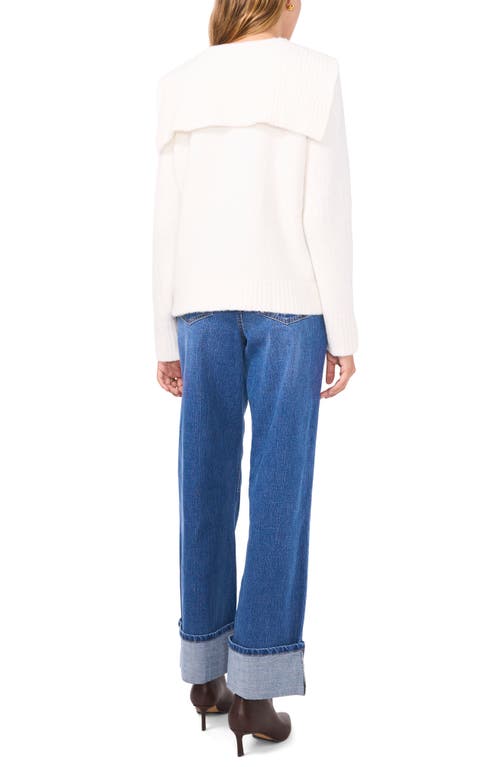 Shop 1.state Foldover Collar Cardigan In Antiq White