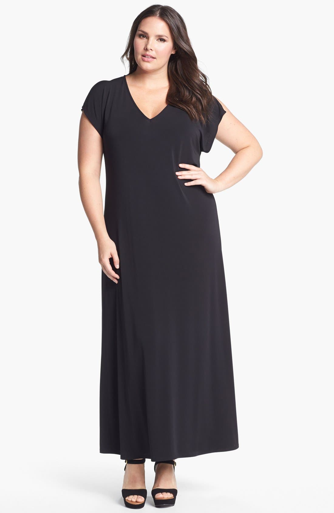 Evans Cold Shoulder Maxi Dress (Plus Size) Nordstrom