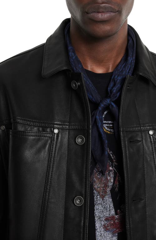 Shop John Varvatos Terrance Leather Trucker Jacket In Black