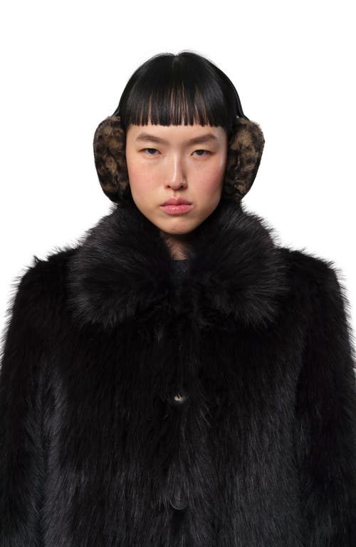 Apparis Esme Leopard Print Faux Fur Earmuffs In Dark Leopard