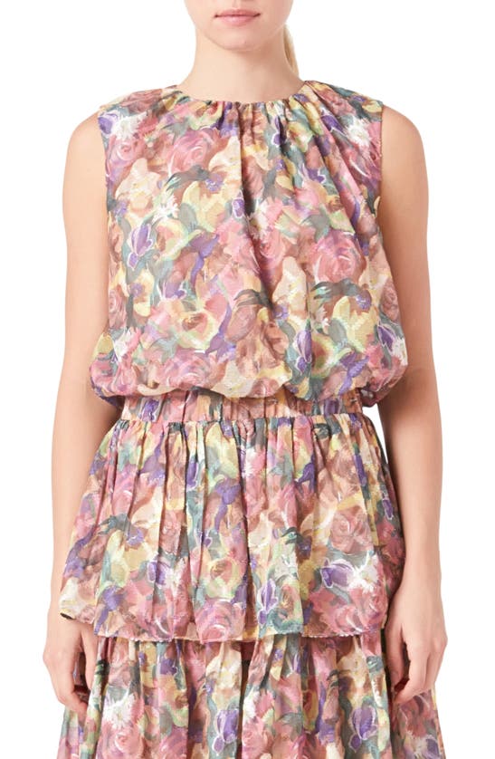 Shop Endless Rose Floral Sleeveless Top In Yellow Multi