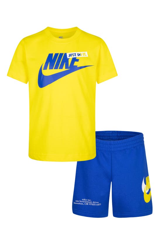 yellow nike sweatshorts