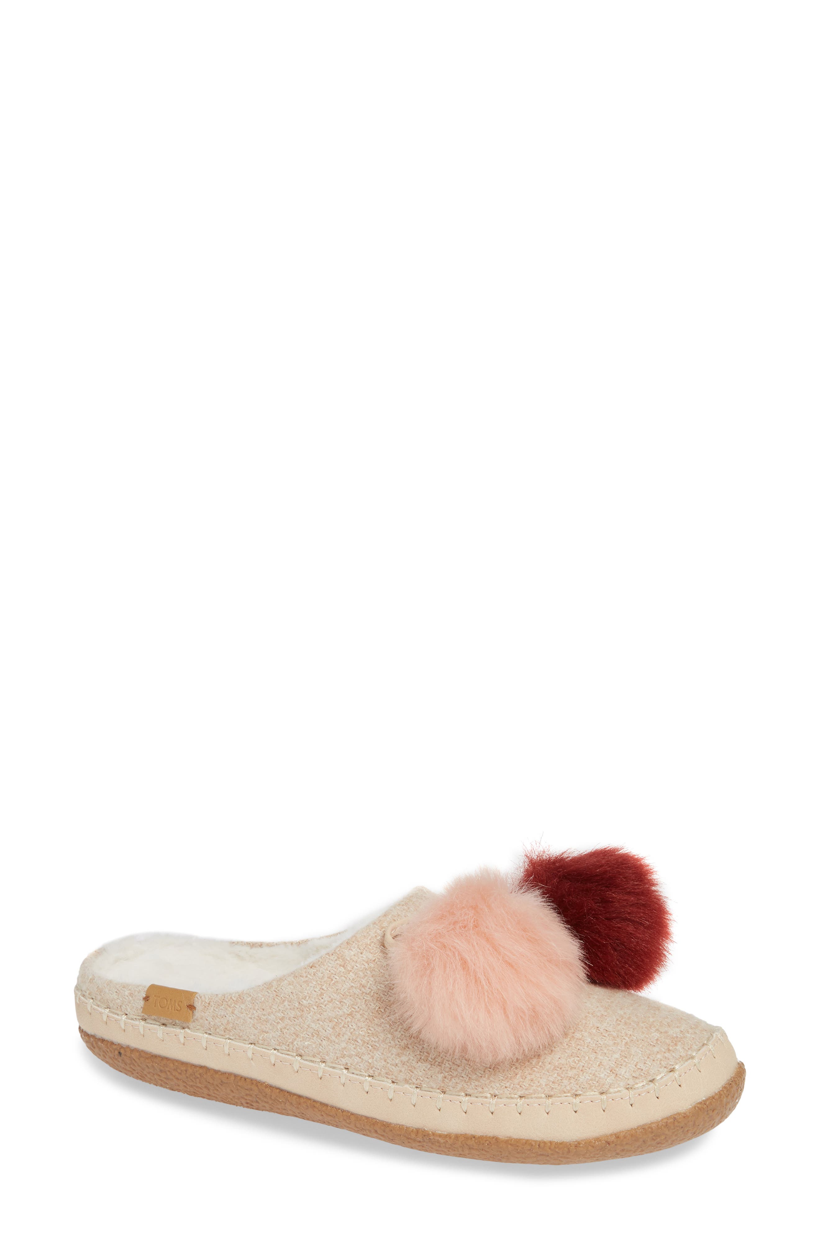 TOMS Ivy Pom Faux Shearling Lined 