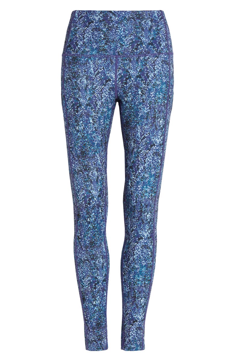 ZELLA Live In High Waist Pocket Ankle Performance Leggings, Main, color, NAVY MEDIEVAL SPOTTED SNAKE