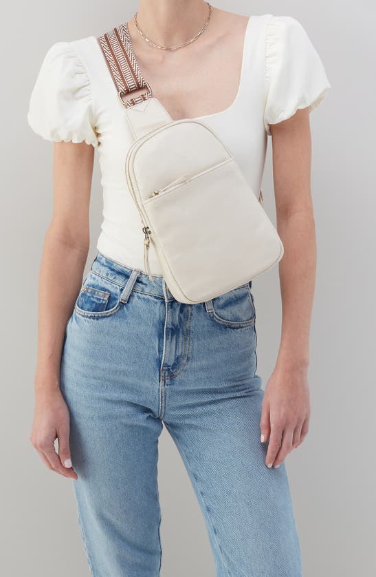 Shop Hobo Cass Leather Sling Bag In Ivory