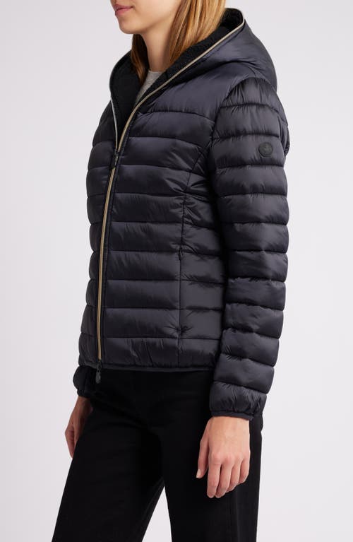 Shop Save The Duck Elvira Quilted Water Repellent Hooded Puffer Jacket In Black