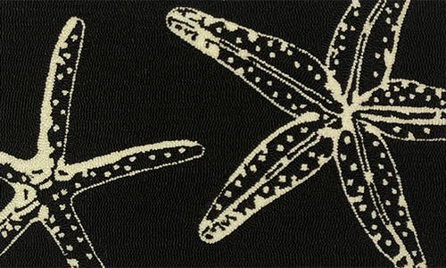 R16 Home Starfish Outline Indoor/outdoor Doormat In Black White