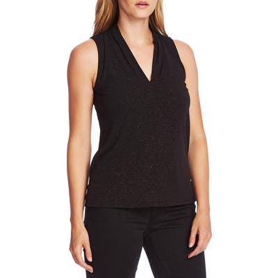 Vince Camuto Sleeveless Sparkle Jersey Top, Black