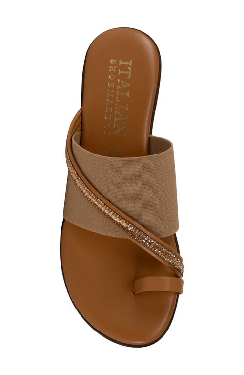 Italian Shoemakers Sianni Wedge Sandal In Tan