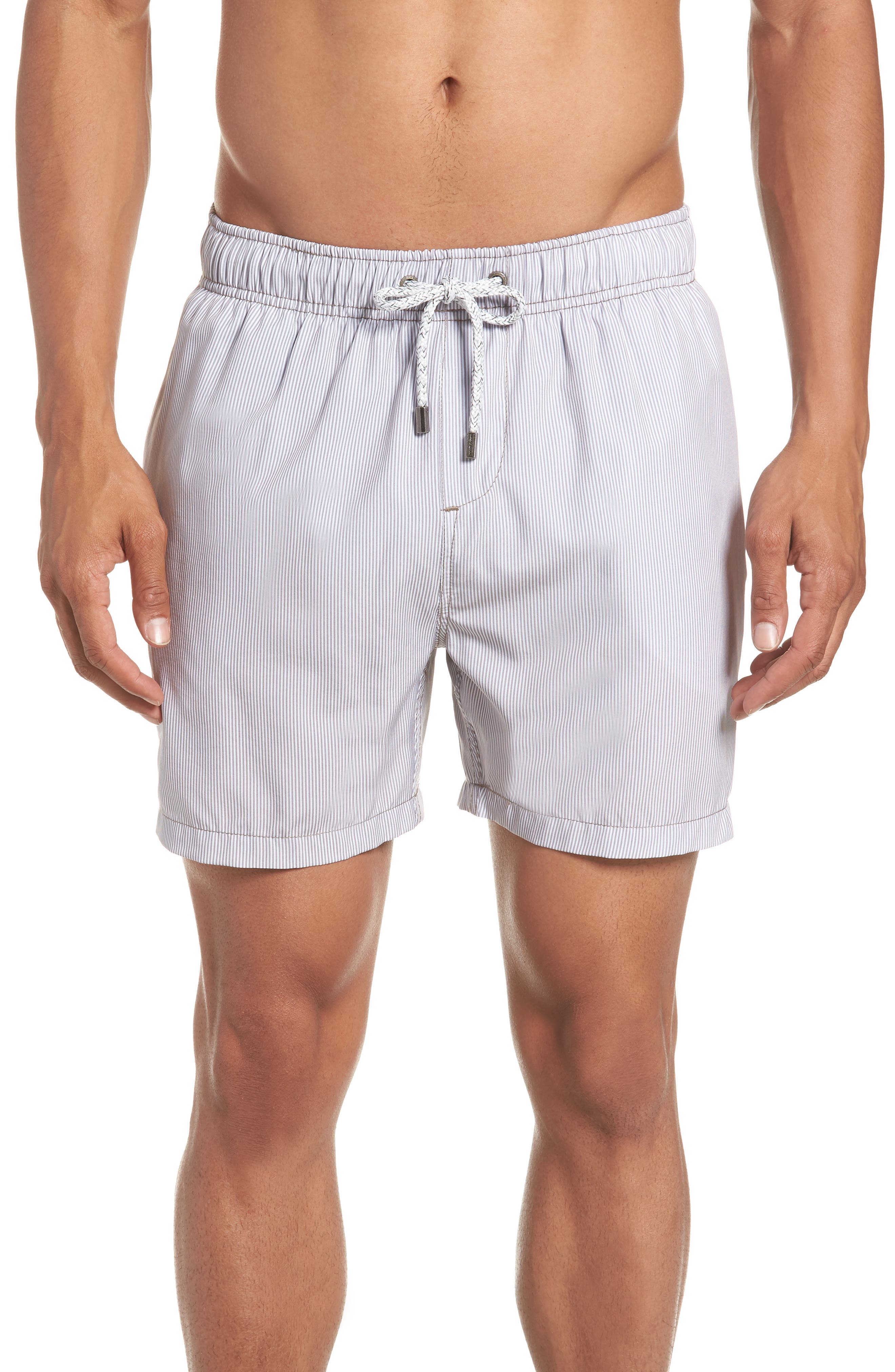 Vintage Summer Grey Stripe Swim Trunks Nordstrom