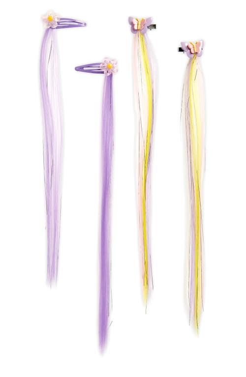 Capelli New York Kids' Assorted 4-Pack Faux Hair Extension Clips in Lilac at Nordstrom