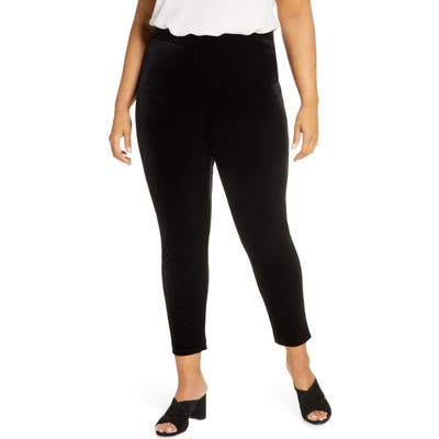 Plus Size Gibson X Glam Lovely In La Velvet Leggings, Black (Plus Size) (Nordstrom Exclusive)