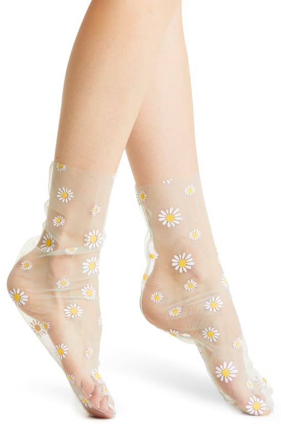 High Heel Jungle Dazy Tulle Socks In Mint