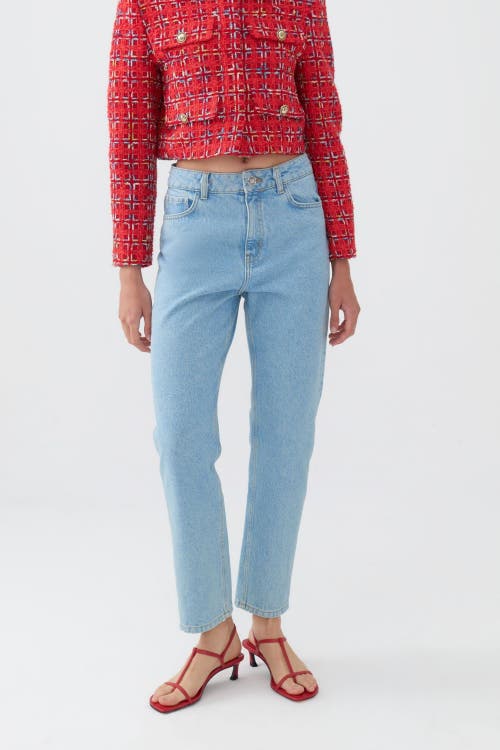 Shop Nocturne High Waisted Mom Jeans In Blue