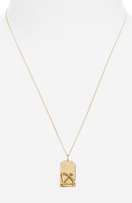 Jenny Bird Zodiac Pendant Necklace In Gold - Sagittarius