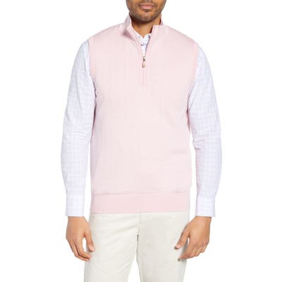 Bobby Jones Quarter Zip Wool Sweater Vest, Pink