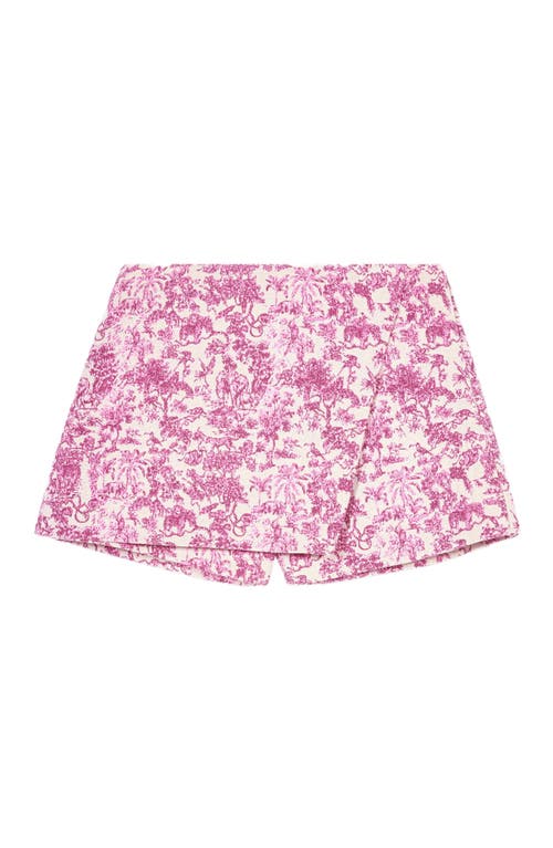 Shop Maje Layered Shorts In Pink Jungle Canvas