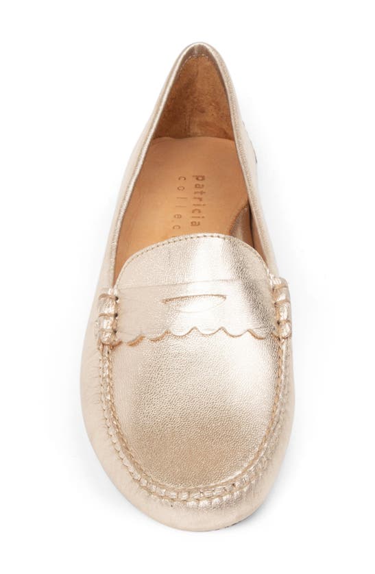 Shop Patricia Green Janet Scalloped Driving Loafer In Gold