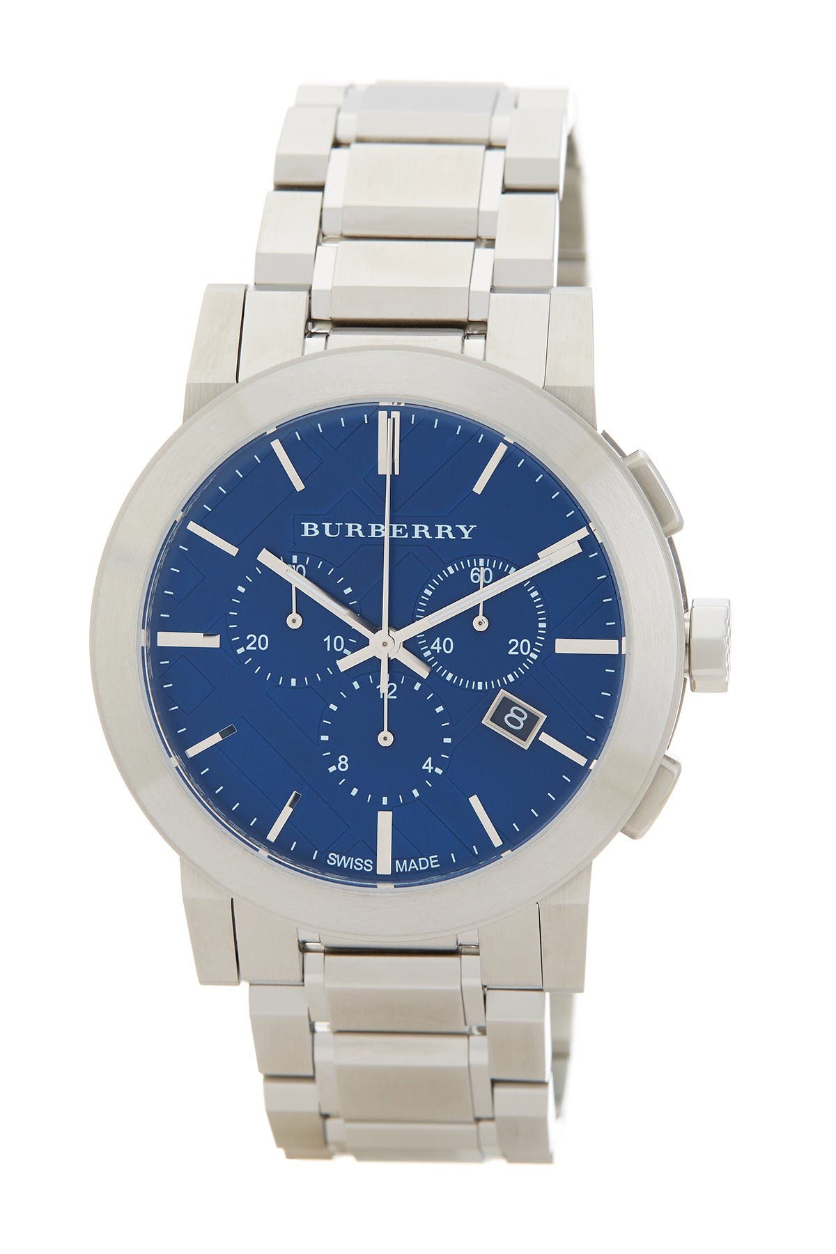 burberry silver bracelet watch 42mm