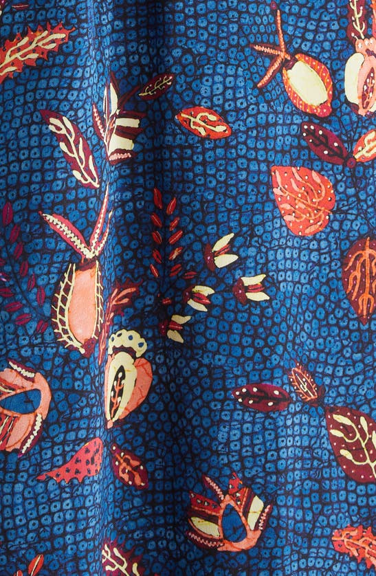 Shop Ulla Johnson Luca Print Sleeveless Silk Midi Dress In Blue Dahlia