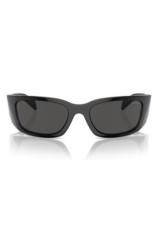 Shop Prada 60mm Butterfly Polarized Sunglasses In Black