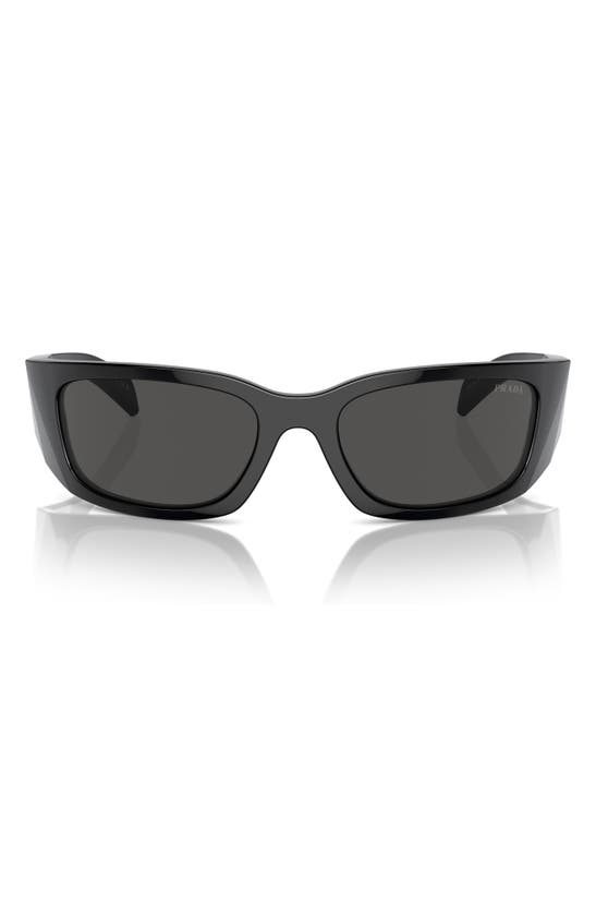 Prada 60mm Butterfly Polarized Sunglasses In Black