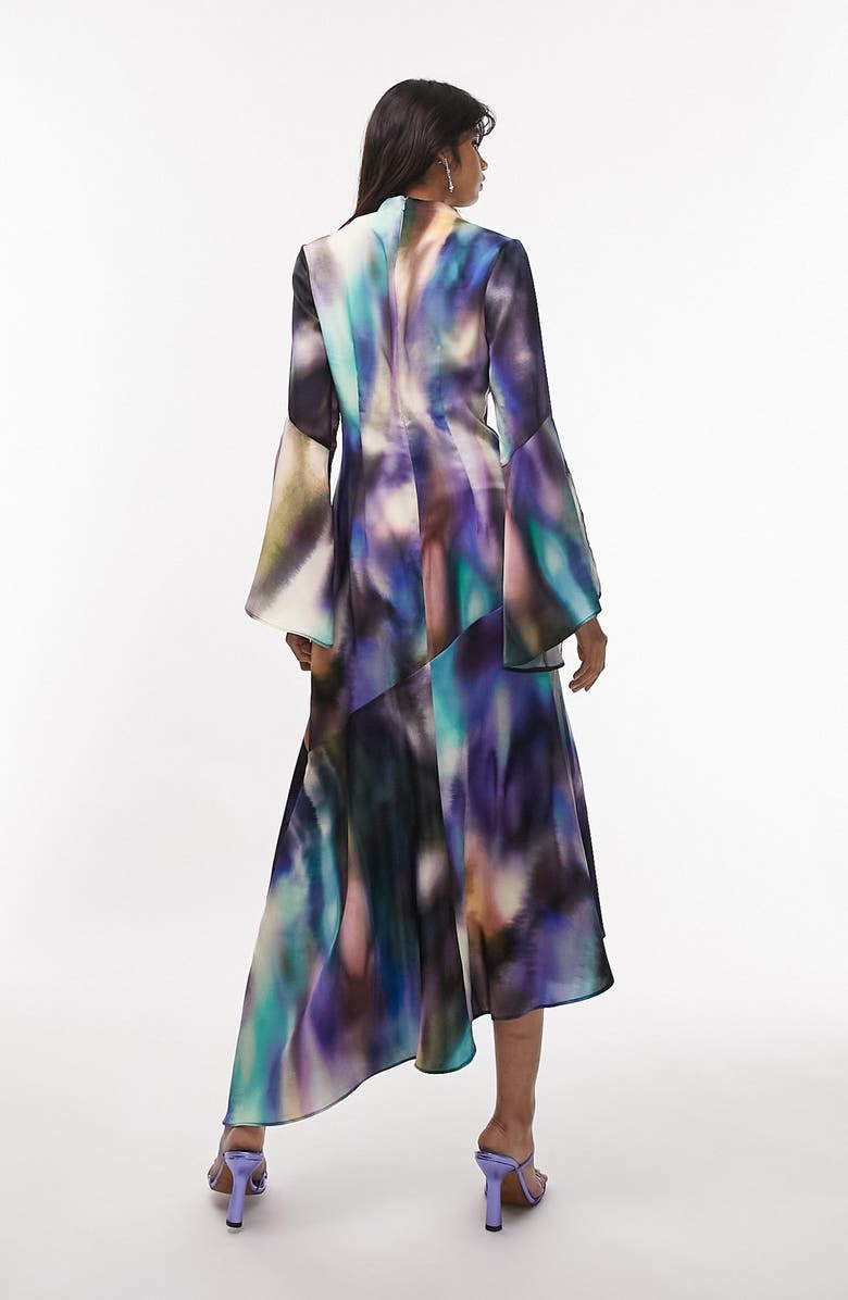 Topshop Long Sleeve Satin Midi Dress | Nordstrom