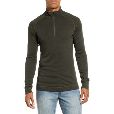 Smartwool Merino 250 Base Layer Quarter Zip Pullover, Green