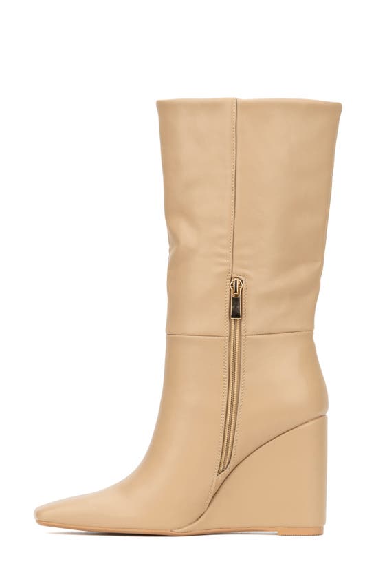 Torgeis Milan Wedge Heel Boot In Beige