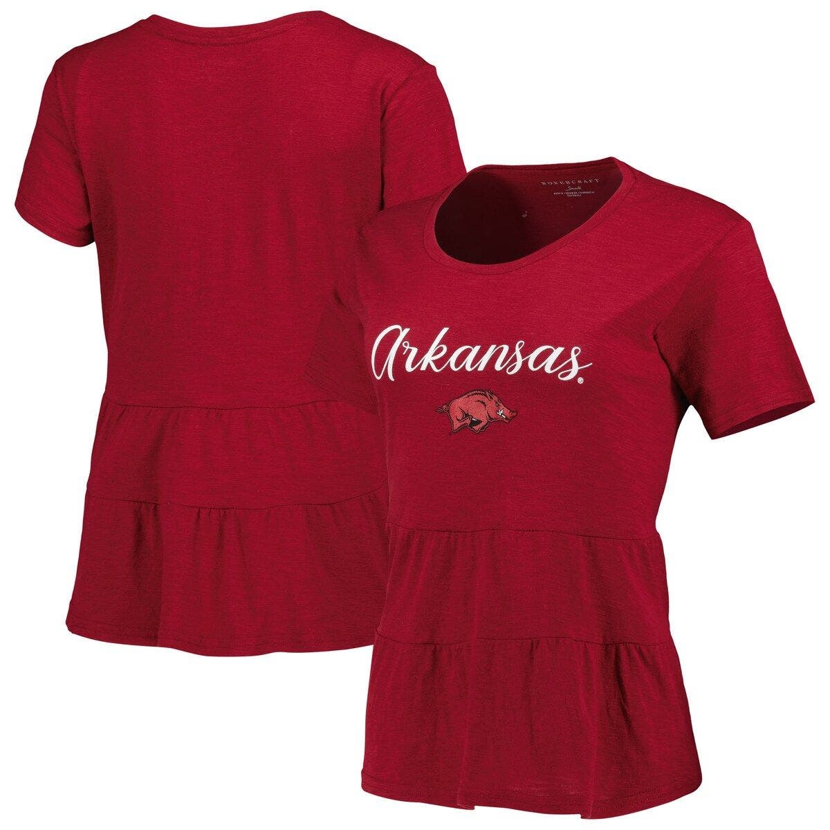BOXERCRAFT Women's Cardinal Arkansas Razorbacks Willow RuffleBottom T
