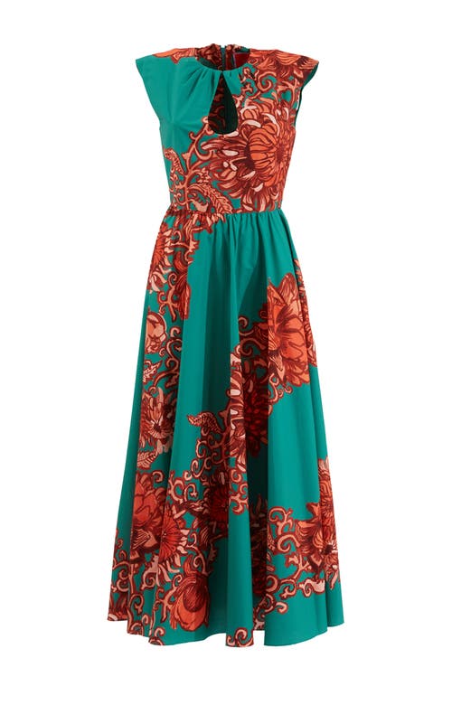 La Doublej Keyhole Dress Anemone Ghirlanda Green In Anemone Ghirlanda Green