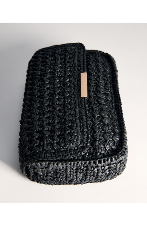 Shop Mango Braided Raffia Bag In Black