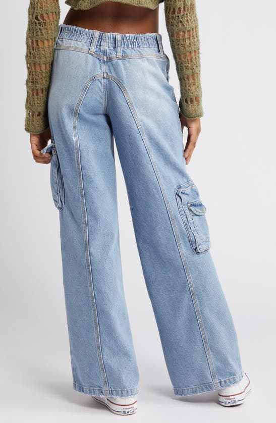 Shop Bdg Urban Outfitters Y2k Low Rise Cargo Jeans In Light Vintage