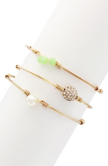 Olivia Welles Alissa Layered Bracelet In Gold/mint