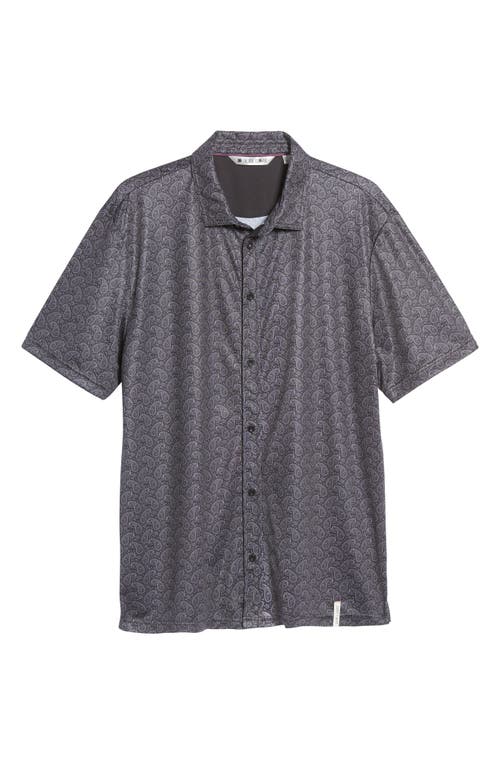 Black Clover Trim Fit Paisley Short Sleeve Performance Button-Up Shirt
