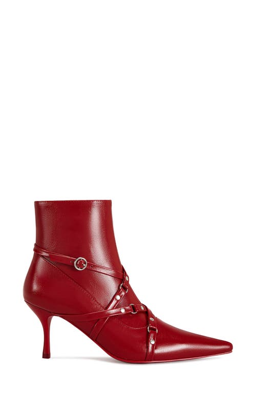 Shop Azalea Wang Purnima Water Resistant Pointed Toe Bootie In Red