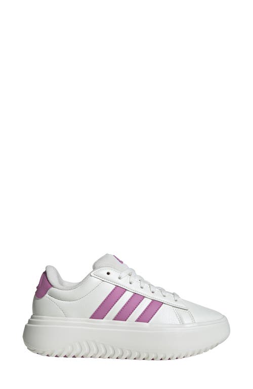 Adidas Originals Adidas Grand Court Platform Sneaker In White/purple/purple