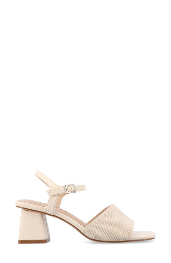Shop Journee Collection Evylinn Knit Block Heel Sandal In Beige