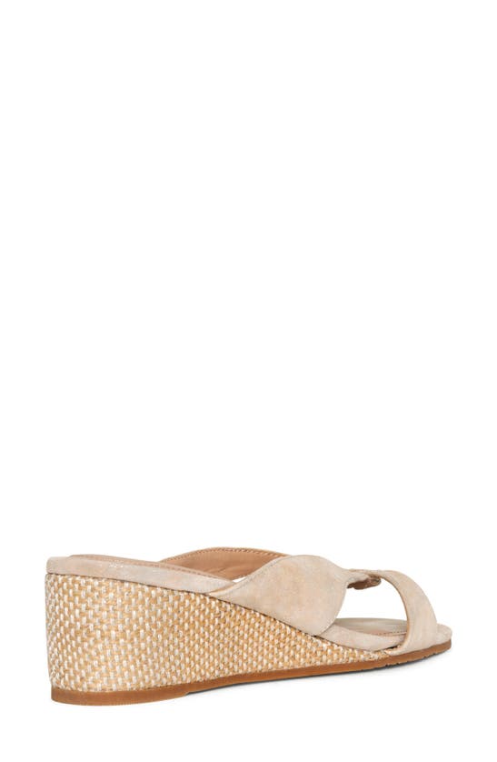 Shop Nydj Contessa Wedge Slide Sandal In Sand Light Gold