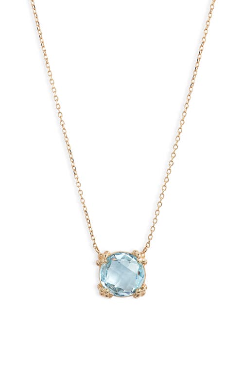 Anzie Women's Dew Drop Mini Cluster Blue Topaz & 14k Yellow Gold Pendant Necklace In Blue