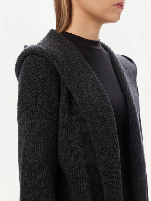 Shop Gobi Cashmere Cashmere Hooded Cardigan In Charcoal