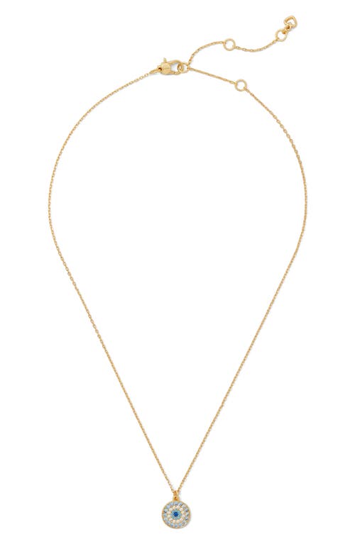 Shop Kate Spade New York All Seeing Mini Pendant Necklace In Blue/multi