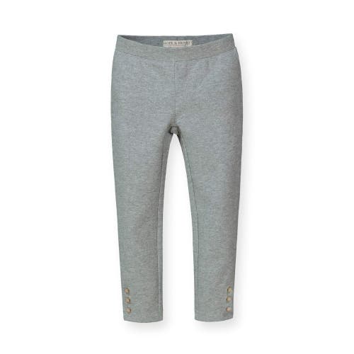 Hope & Henry Girls' Button Cuff Ponte Pant, Toddler In Heather Grey Button Cuff
