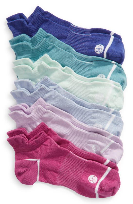 Zella Girl Kids' Assorted 6-pack Sport Tab No-show Socks In Blue Zen