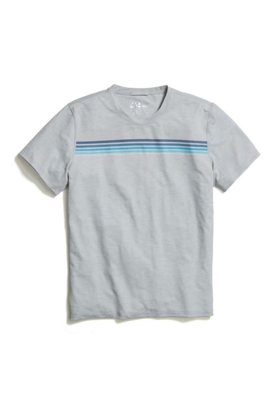 Shop Marine Layer Sport Air Stripe T-shirt In Light Grey Chest Stripe
